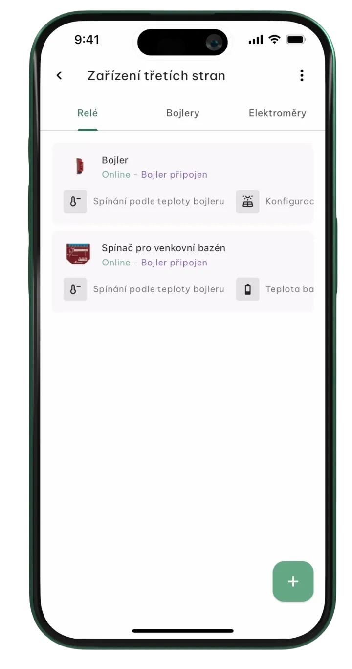 Cubee aplikace - ovládání spotřebičů