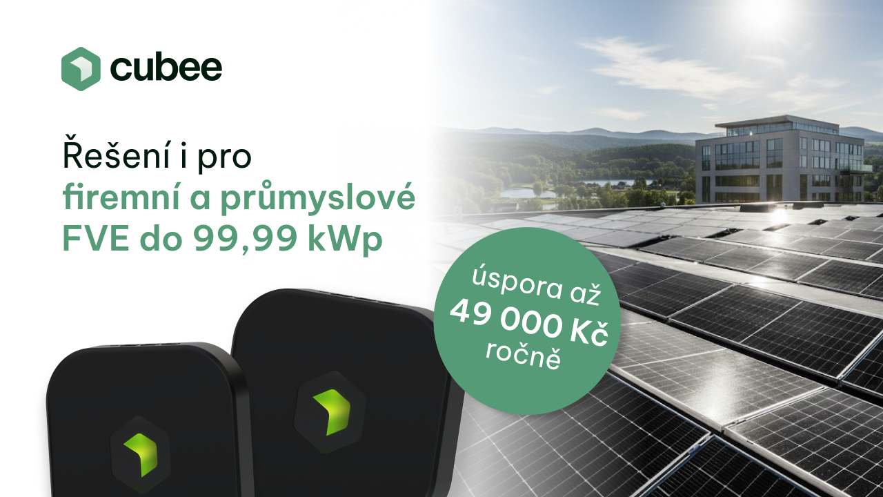 2. díl: Cubee na větších fotovoltaikách: 50kWp FVE s 93kWh baterií přinesla úsporu téměř 49 000 Kč za rok.
